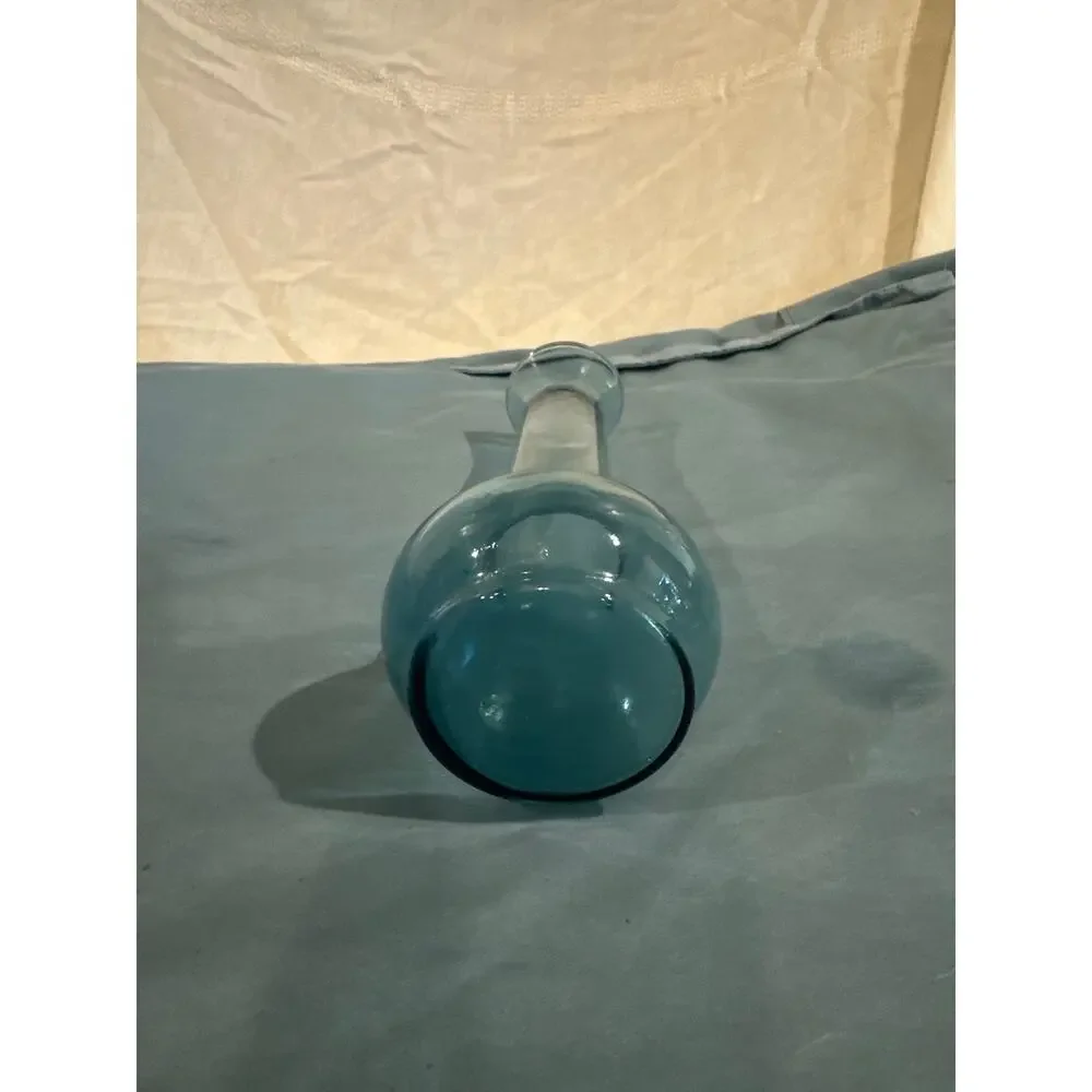 Vintage Mid-Century Style Hand-Blown Blue Glass Bud Vase